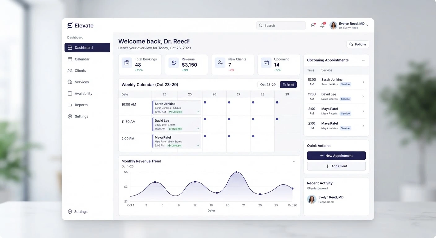 BookMe scheduling interface